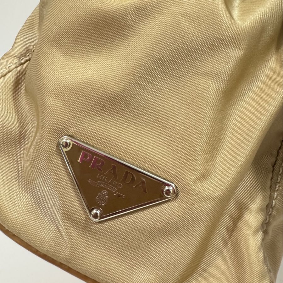 Prada beige tessuto buckle shoulder bag.-14