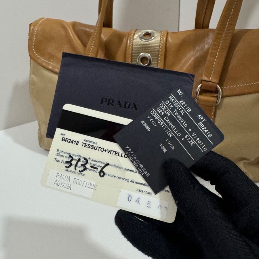 Prada beige tessuto buckle shoulder bag.-18