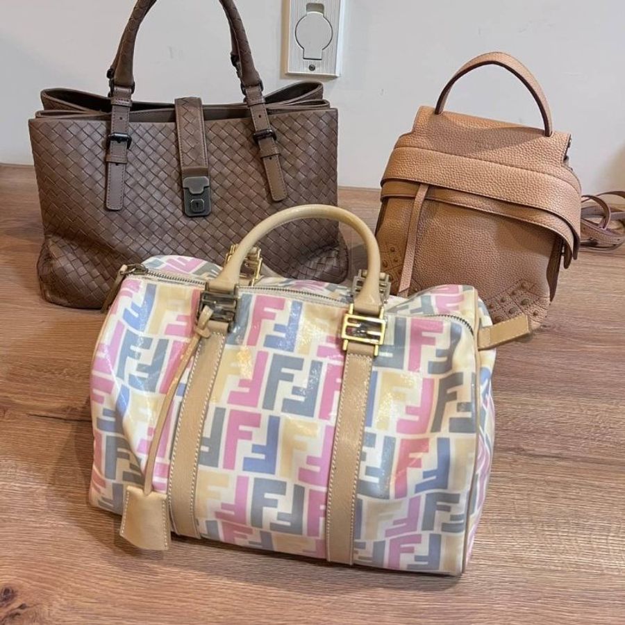 真品 Fendi 波士頓包 手提包 肩背包 側背包 斜背包 登機包-3