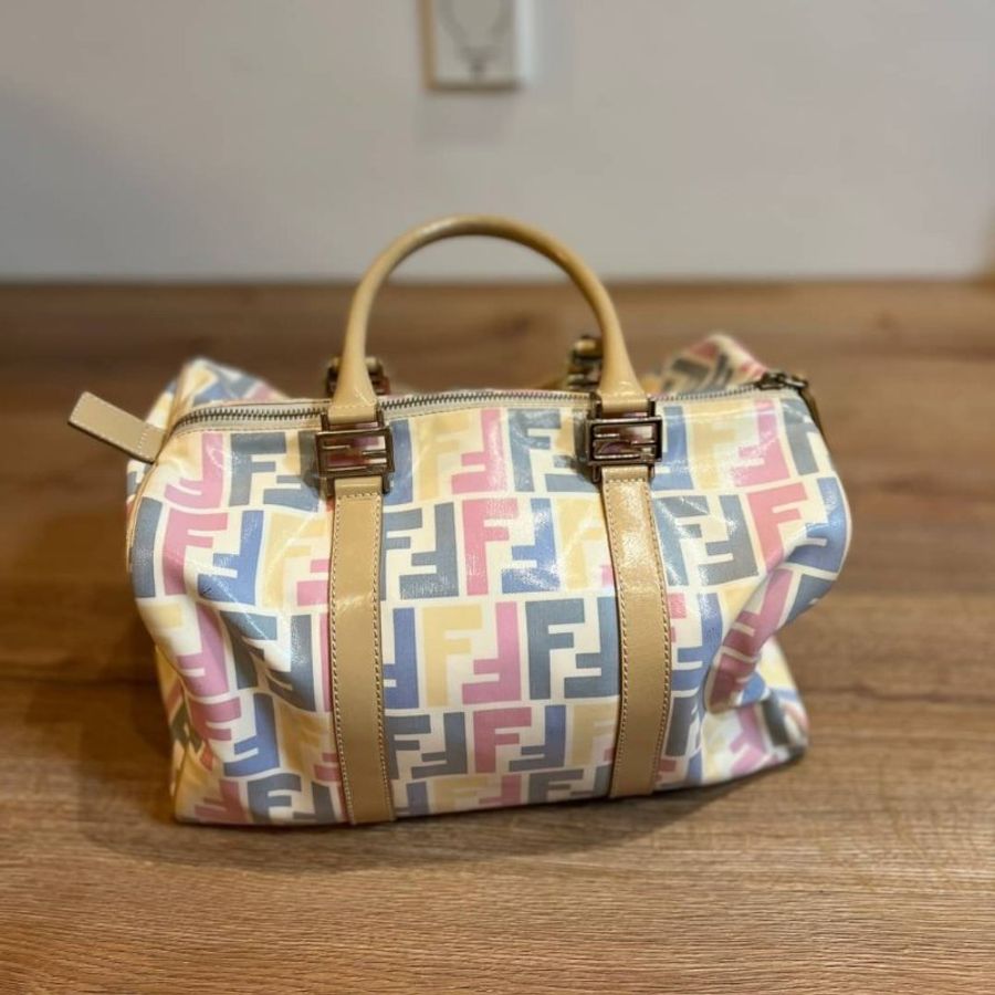 真品 Fendi 波士頓包 手提包 肩背包 側背包 斜背包 登機包-4
