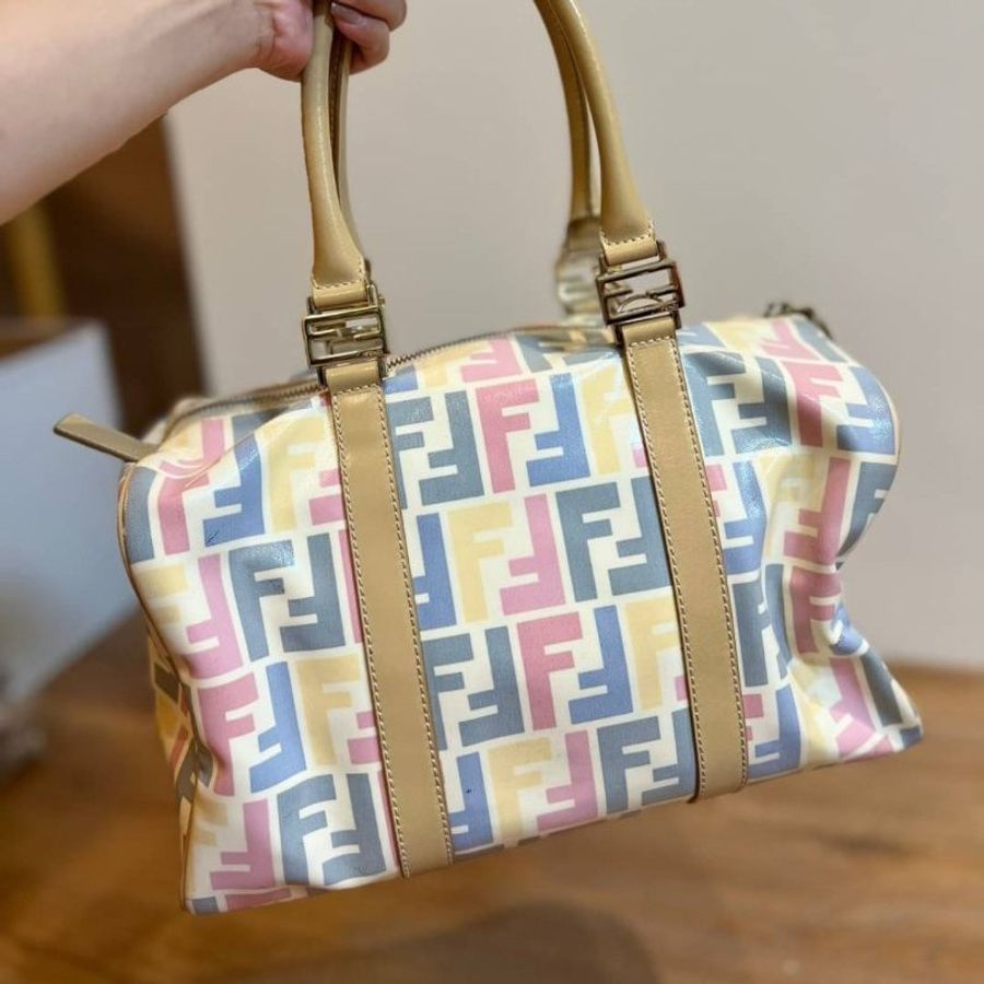 真品 Fendi 波士頓包 手提包 肩背包 側背包 斜背包 登機包-5