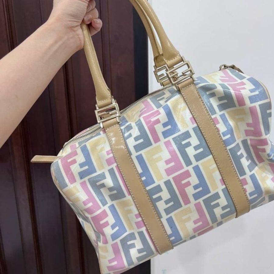 真品 Fendi 波士頓包 手提包 肩背包 側背包 斜背包 登機包-6