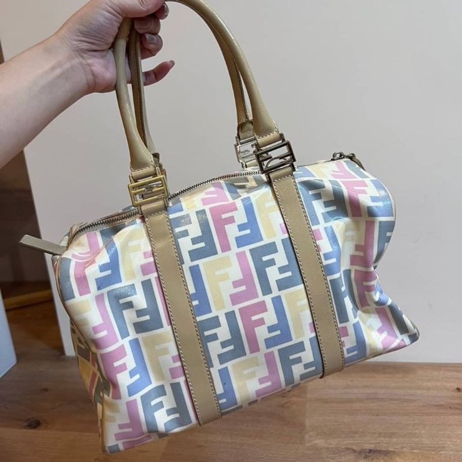 真品 Fendi 波士頓包 手提包 肩背包 側背包 斜背包 登機包-10