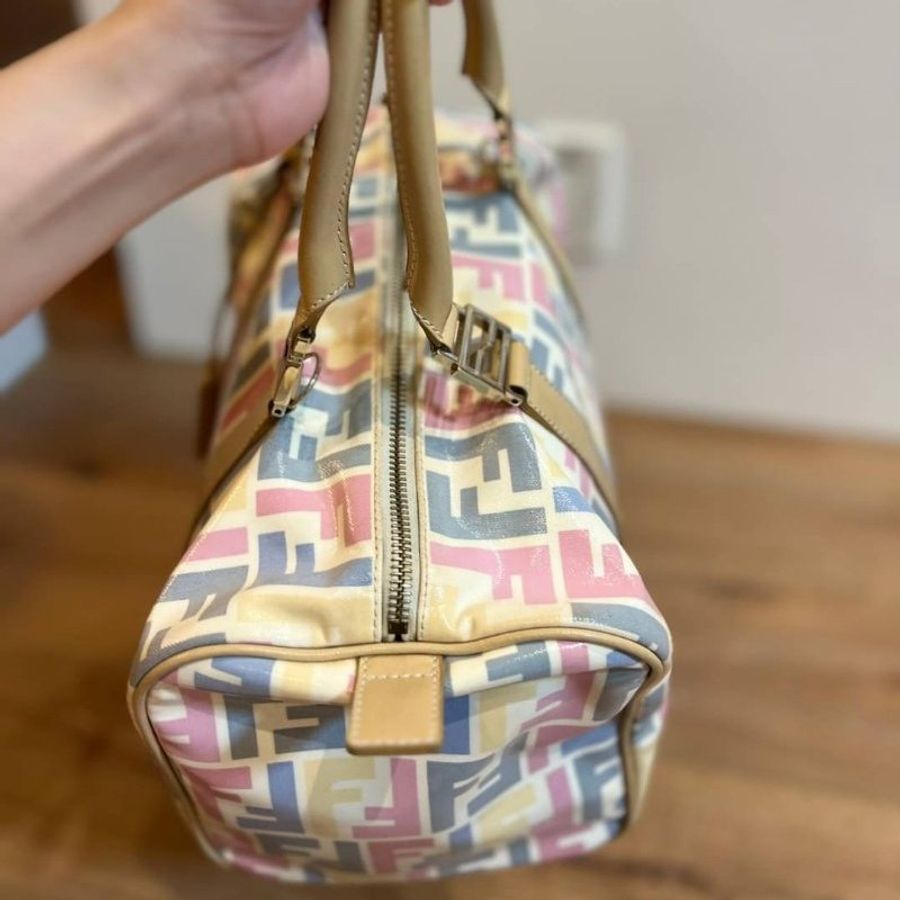 真品 Fendi 波士頓包 手提包 肩背包 側背包 斜背包 登機包-11