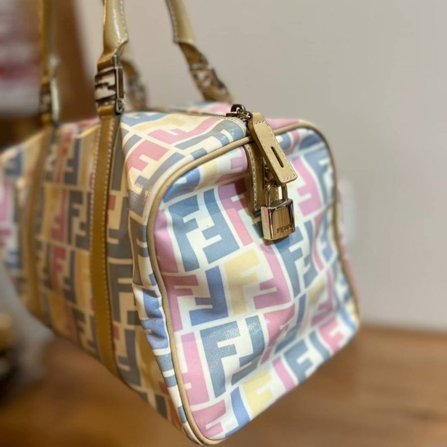 真品 Fendi 波士頓包 手提包 肩背包 側背包 斜背包 登機包-12