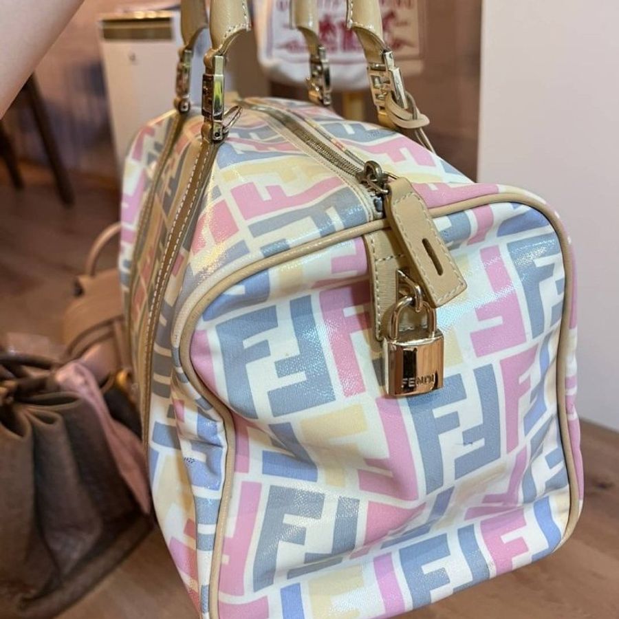 真品 Fendi 波士頓包 手提包 肩背包 側背包 斜背包 登機包-15
