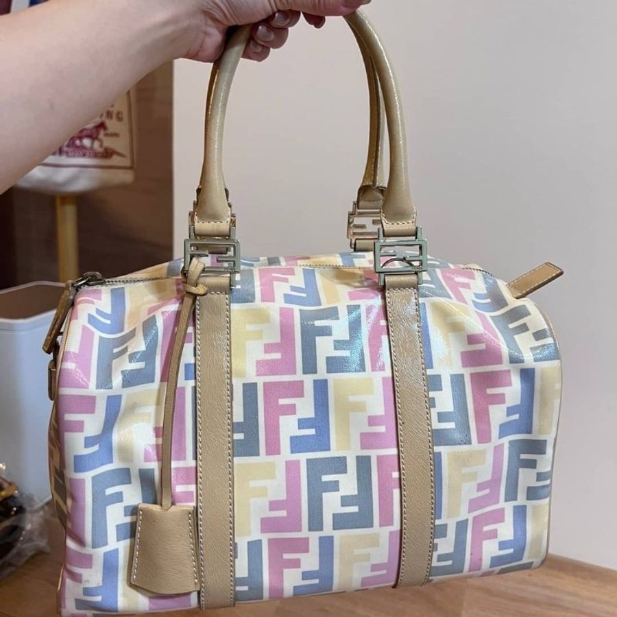 真品 Fendi 波士頓包 手提包 肩背包 側背包 斜背包 登機包-16