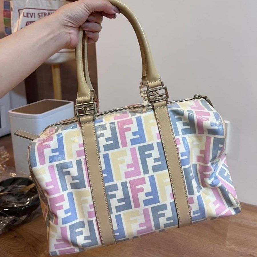 真品 Fendi 波士頓包 手提包 肩背包 側背包 斜背包 登機包-17