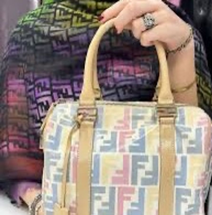 真品 Fendi 波士頓包 手提包 肩背包 側背包 斜背包 登機包-9