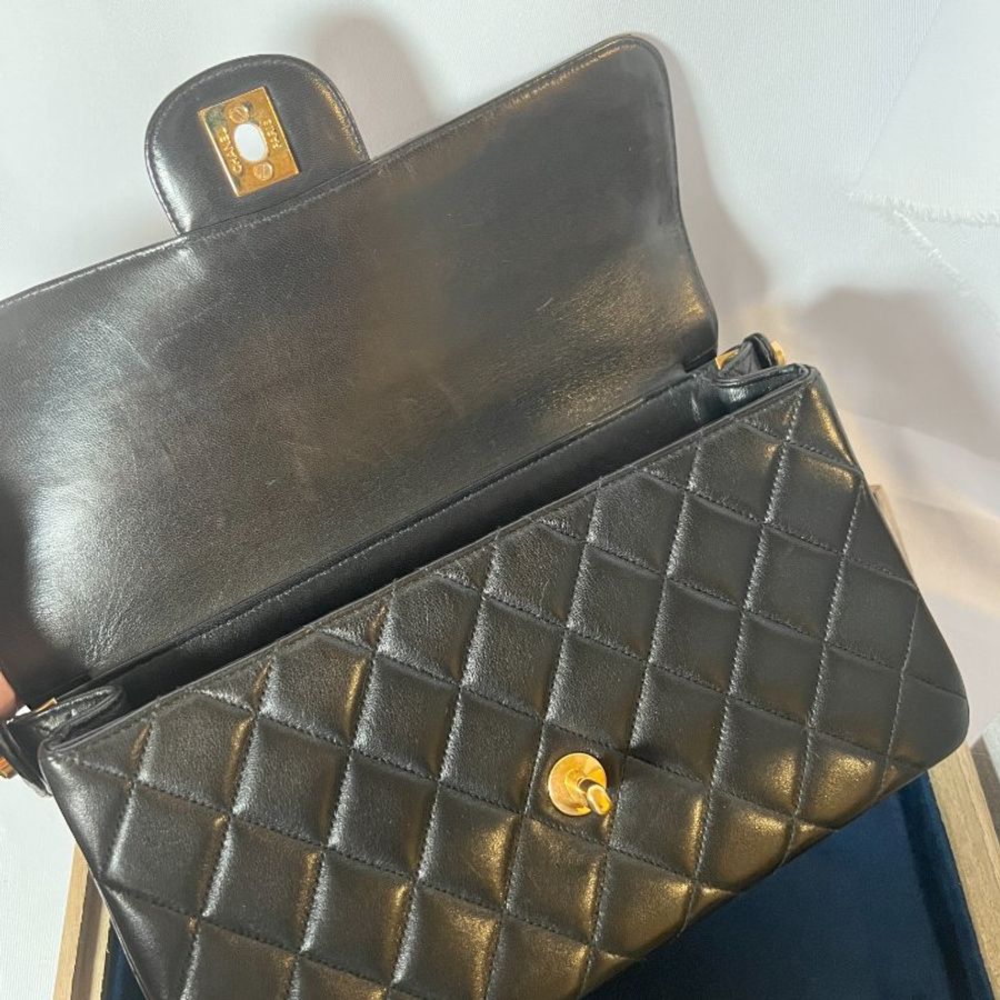 Chanel Vintage Double Classic Flap Bag 雙子星中古側背包-11