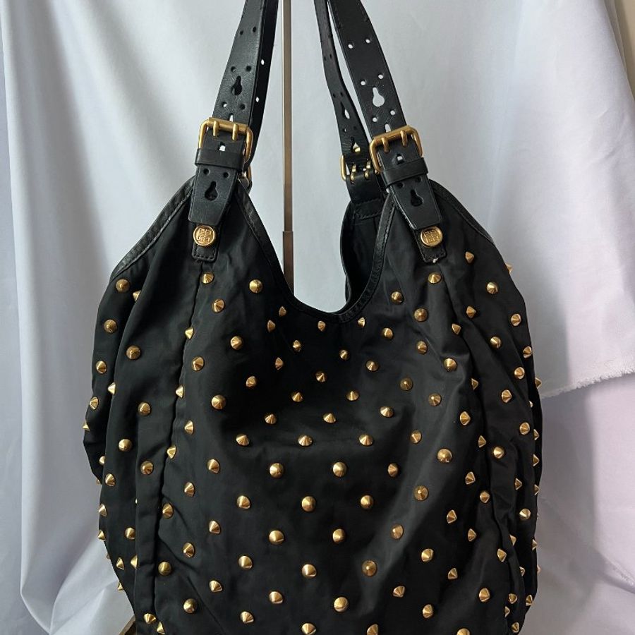 Givenchy Studded New Sacca 金色鉚釘側斜背包手提袋 日本中古二手-0