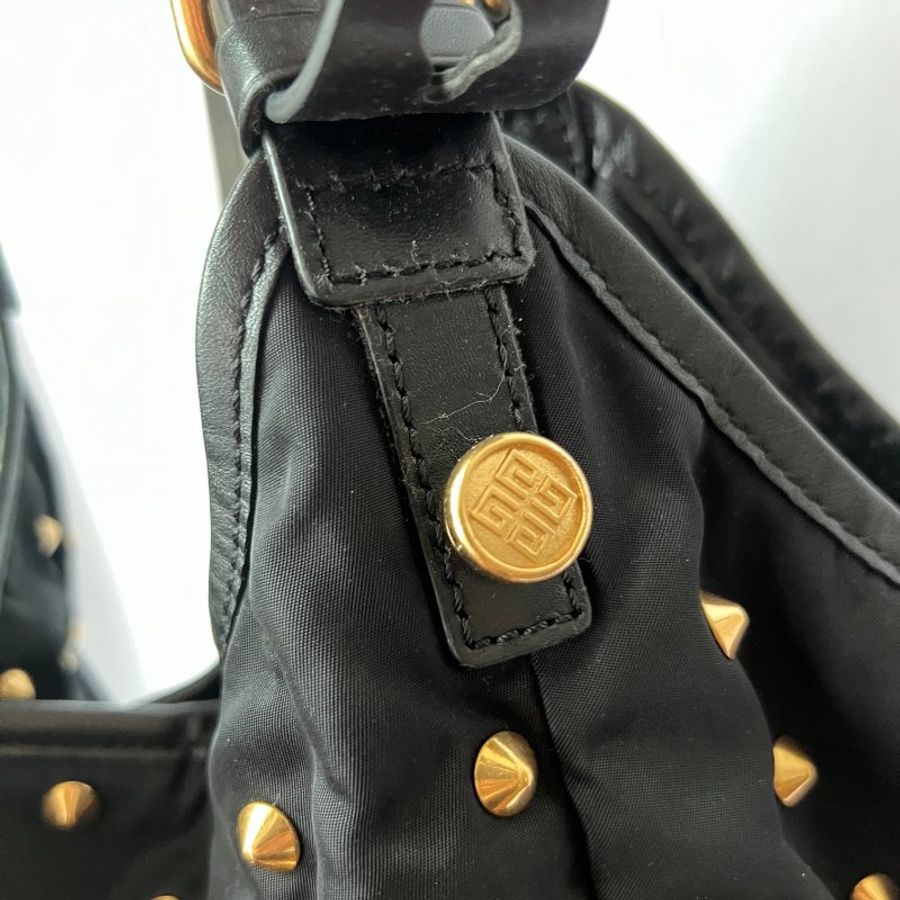 Givenchy Studded New Sacca 金色鉚釘側斜背包手提袋 日本中古二手-2