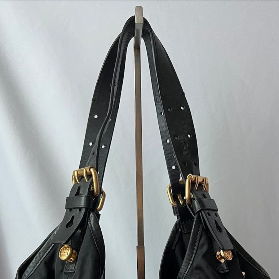 Givenchy Studded New Sacca 金色鉚釘側斜背包手提袋 日本中古二手-8