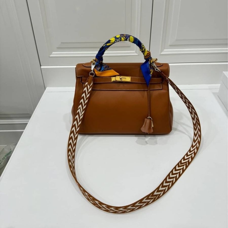 愛馬仕 Hermes Sangle Zigzag Bag Strap 金棕色 稀有款 編織 肩帶 背帶 斜背帶 肩背帶-5