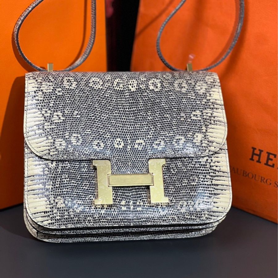 愛馬仕hermes 康康 19 喜馬拉雅 金扣 蜥蜴皮 Y刻 20年票-0