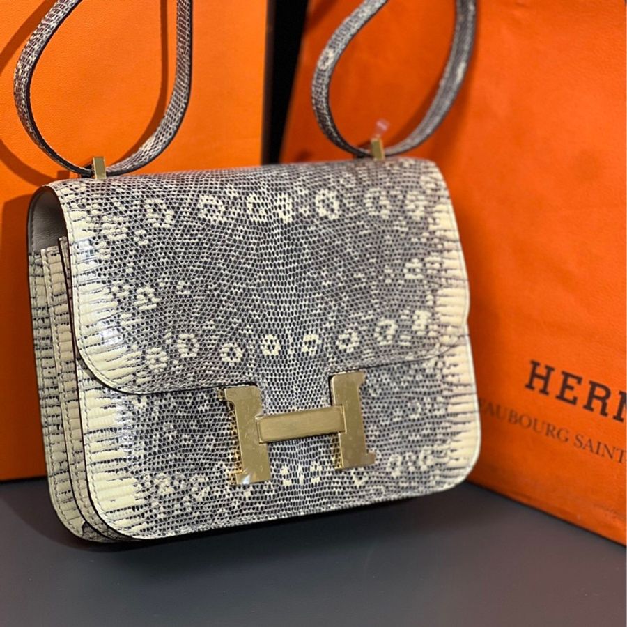 愛馬仕hermes 康康 19 喜馬拉雅 金扣 蜥蜴皮 Y刻 20年票-1