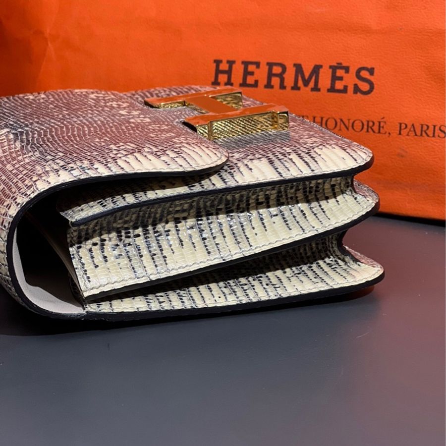 愛馬仕hermes 康康 19 喜馬拉雅 金扣 蜥蜴皮 Y刻 20年票-3