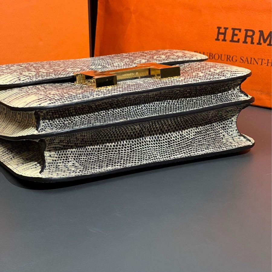 愛馬仕hermes 康康 19 喜馬拉雅 金扣 蜥蜴皮 Y刻 20年票-4