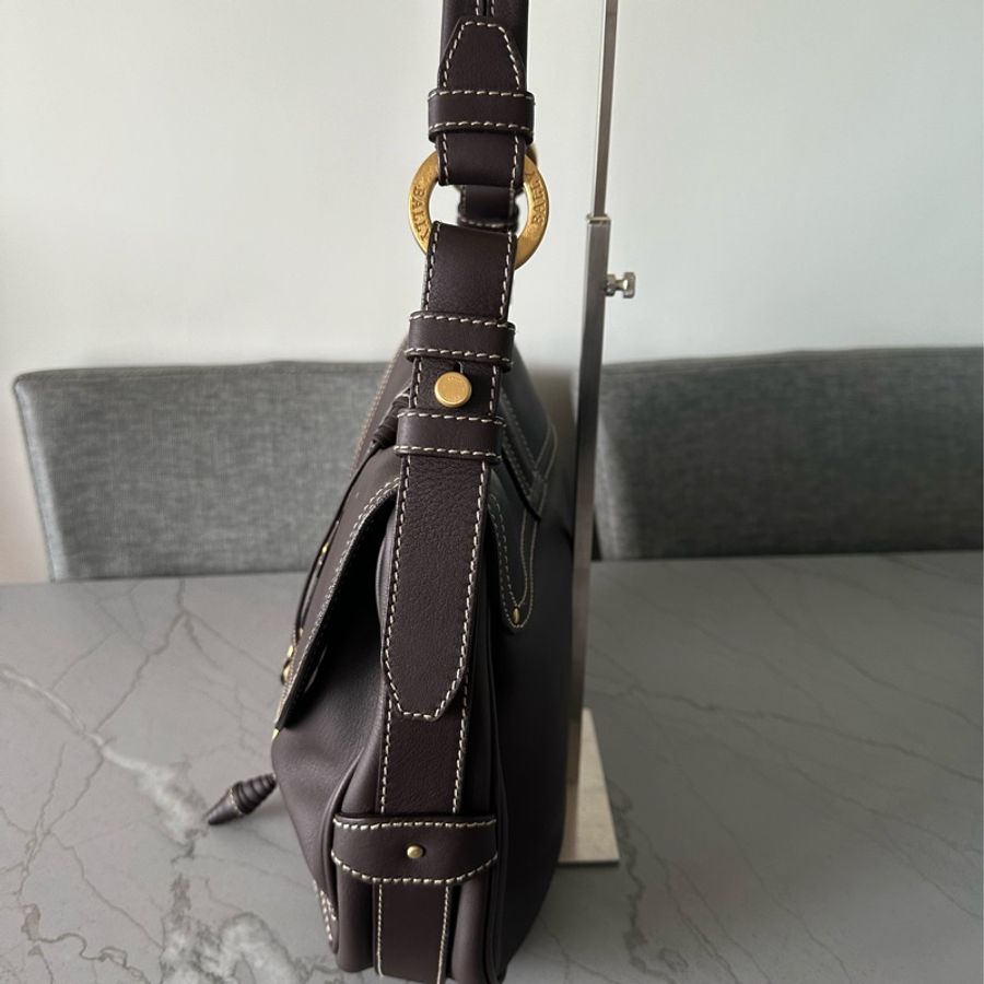 💕清貨價💕復古Bally 啡色hobo bag-2