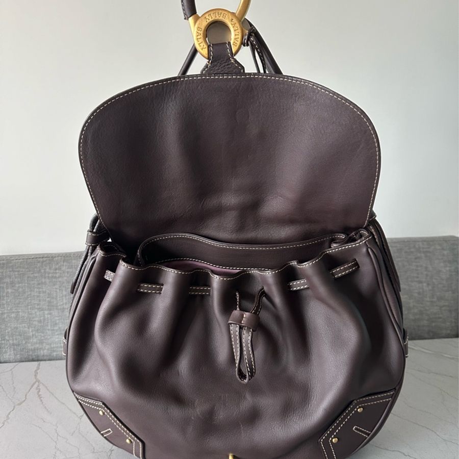 💕清貨價💕復古Bally 啡色hobo bag-4