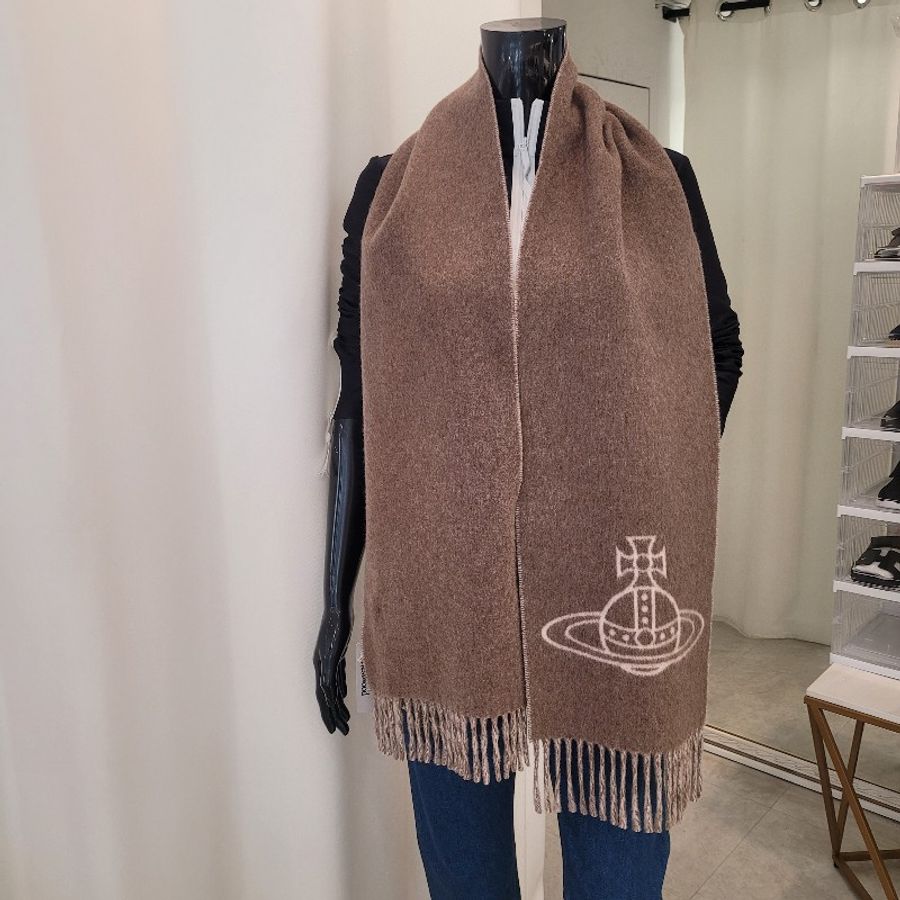 Vivienne Westwood 雙色logo羊毛圍巾-2