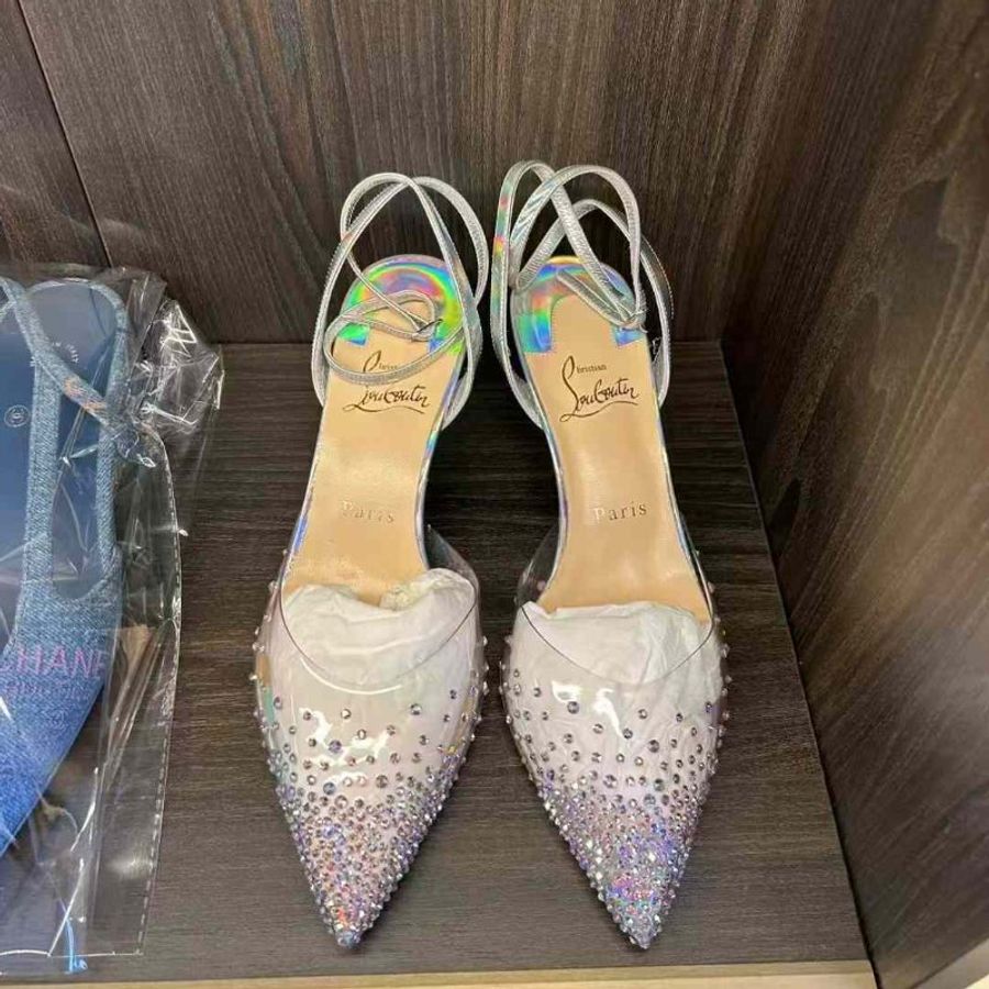 Christian Louboutin CL水晶鞋 尺寸38碼 全新未穿 這雙超美 跟高5.5公分-0
