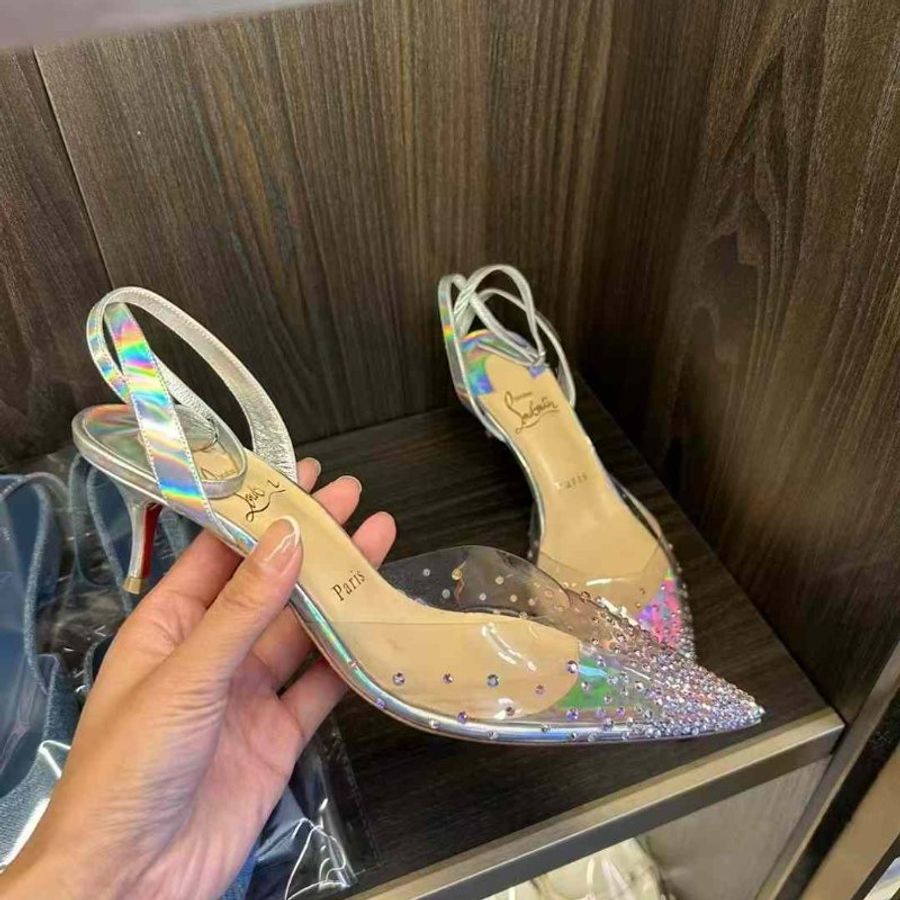 Christian Louboutin CL水晶鞋 尺寸38碼 全新未穿 這雙超美 跟高5.5公分-2