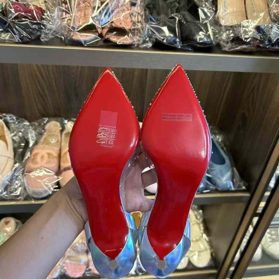 Christian Louboutin CL水晶鞋 尺寸38碼 全新未穿 這雙超美 跟高5.5公分-4