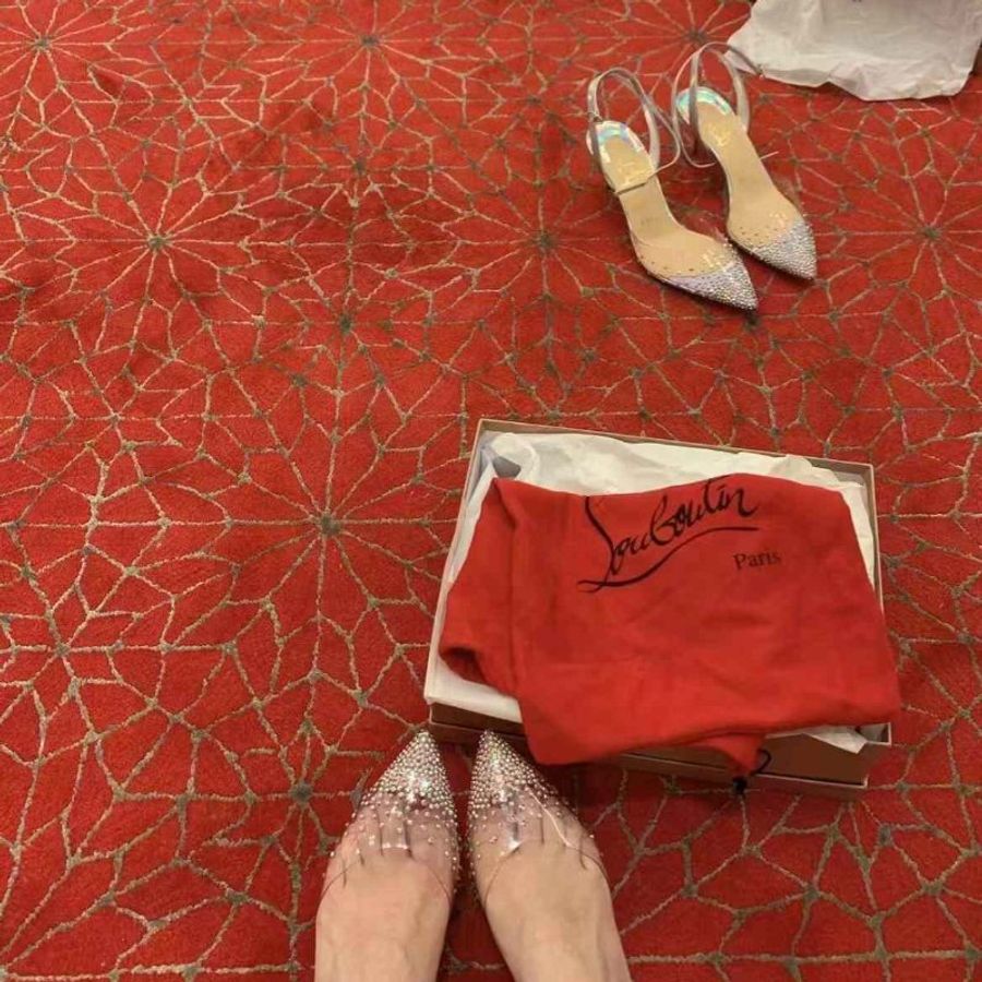 Christian Louboutin CL水晶鞋 尺寸38碼 全新未穿 這雙超美 跟高5.5公分-6