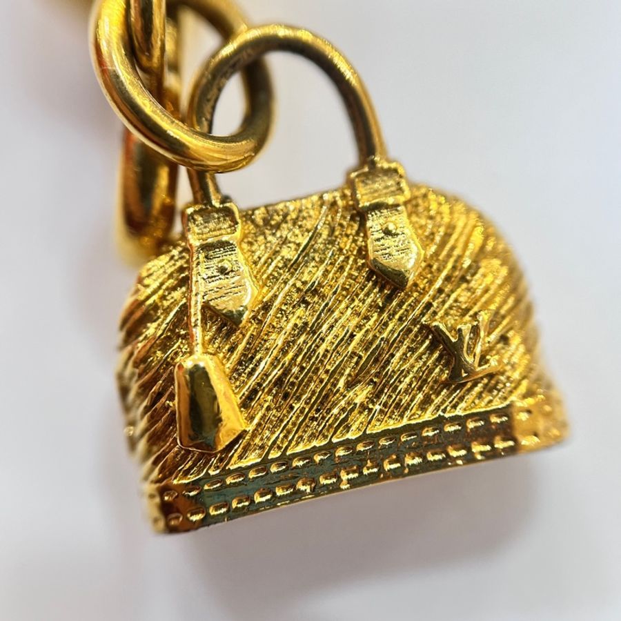 （9成新 隨便賣）LOUIS VUITTON 老花Alma 貝殼包吊飾手鐲-4