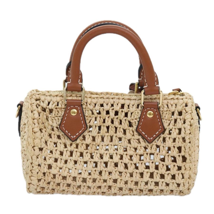 【日本直送】路易威登 Nano Speedy 手提包,拉菲草皮革,米色,M83525,LV 正品,89904S-1