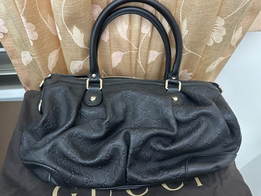 GUCCI 經典老花 手提包 肩背包 咖啡色-4