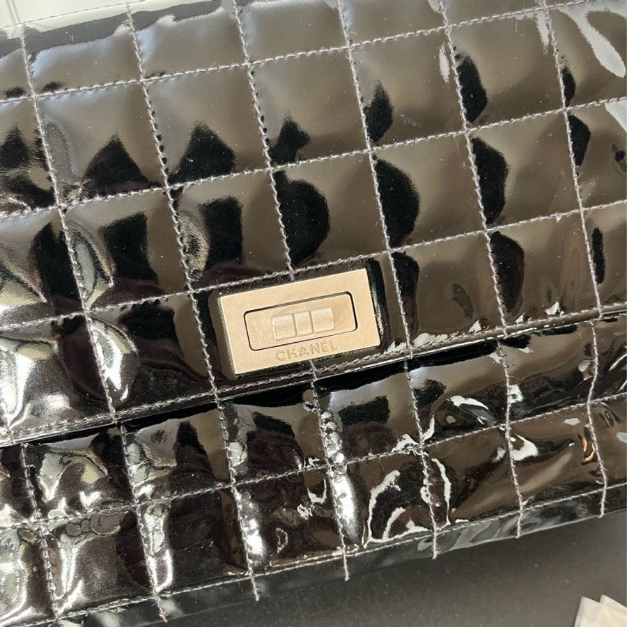 (超美 大容量😍) Chanel 香奈兒 2.55 黑銀 斜背+單肩+腋下包-7