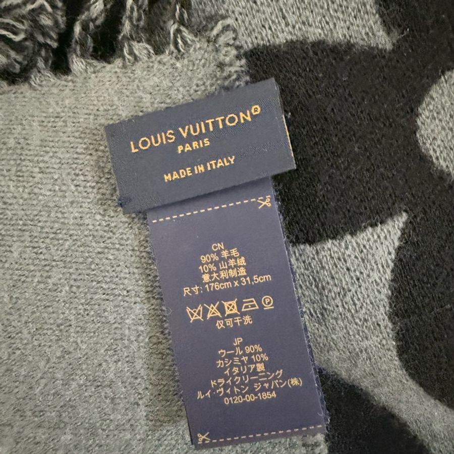 LV 黑灰雙色大圍巾-17