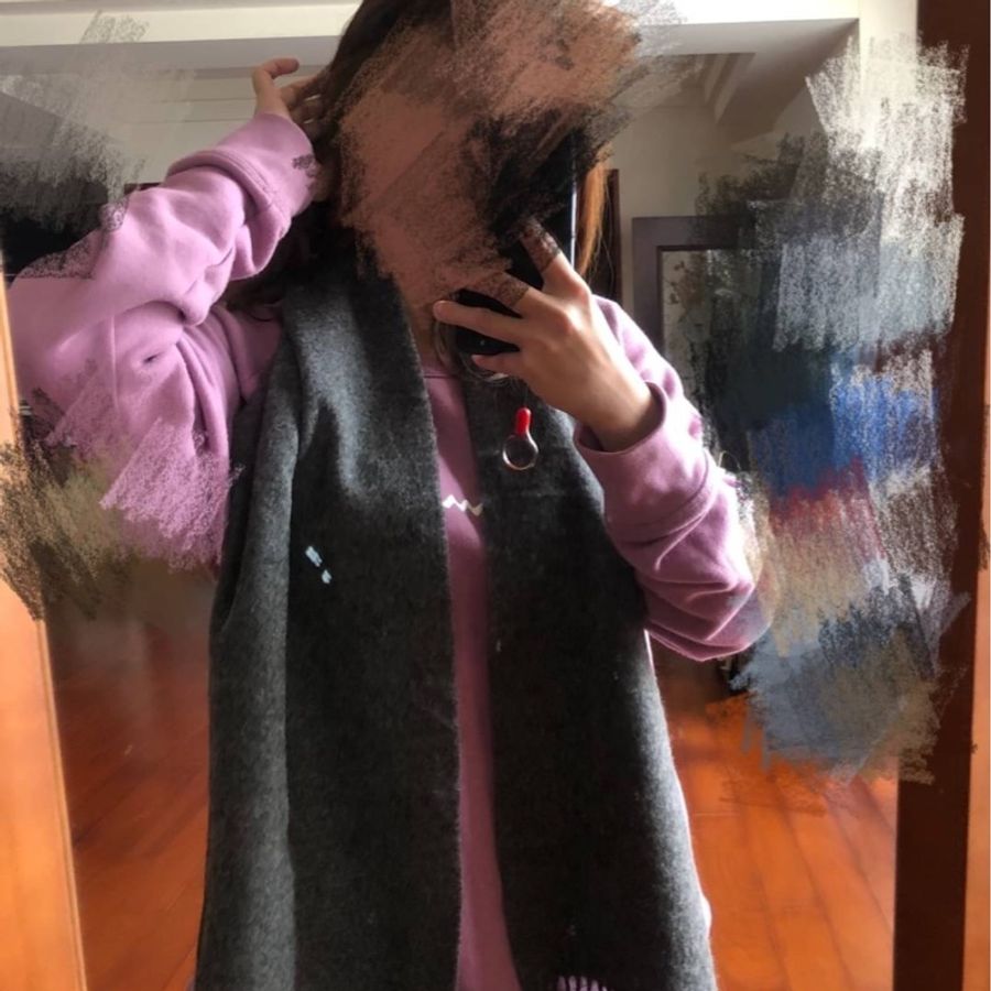 Celine 灰色 羊毛 圍巾 披肩-2