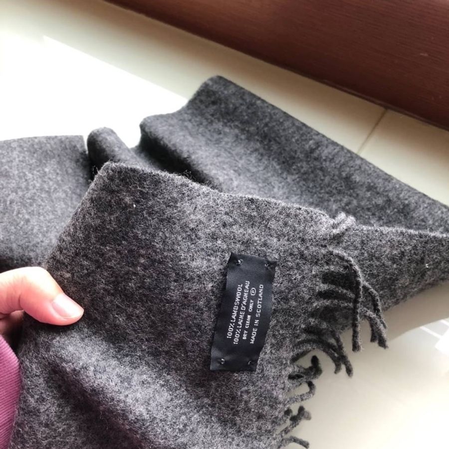 Celine 灰色 羊毛 圍巾 披肩-6