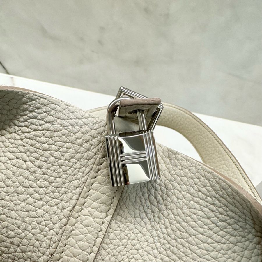 Hermes picotin 22菜籃子冰川白8L-4