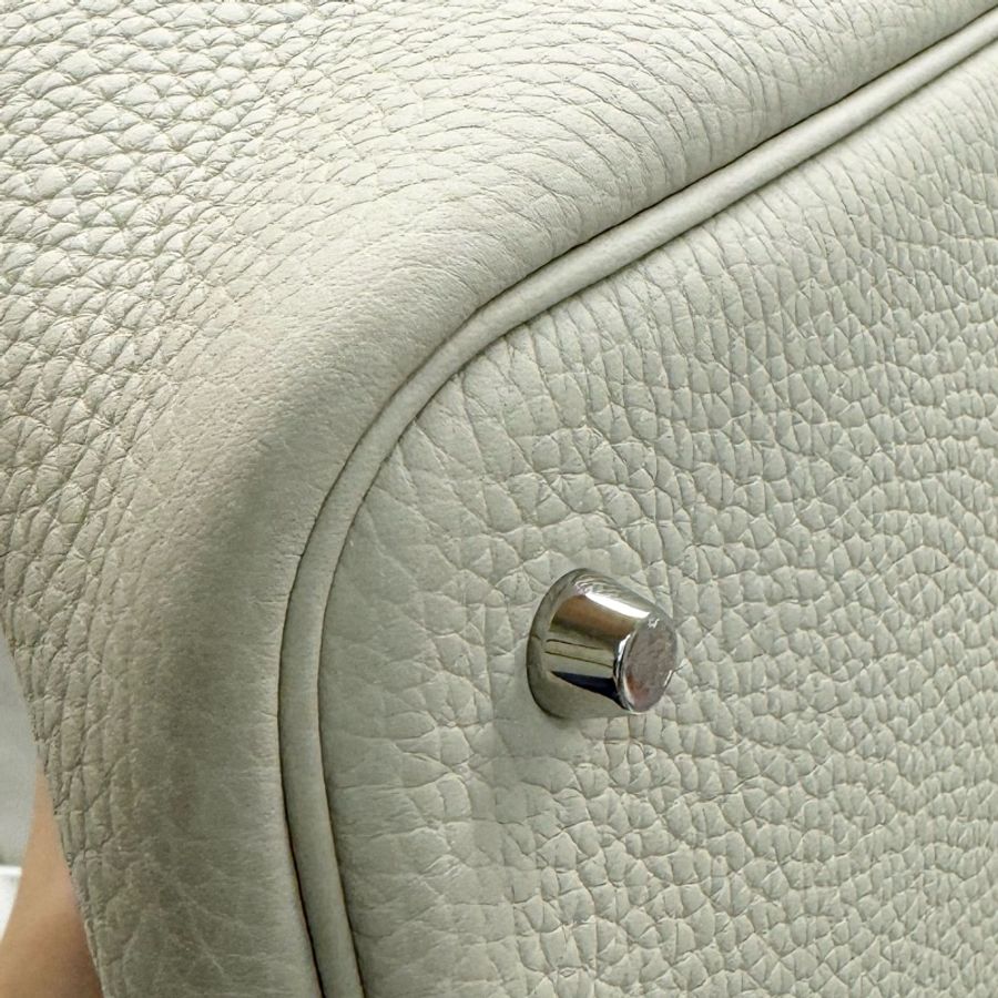 Hermes picotin 22菜籃子冰川白8L-11