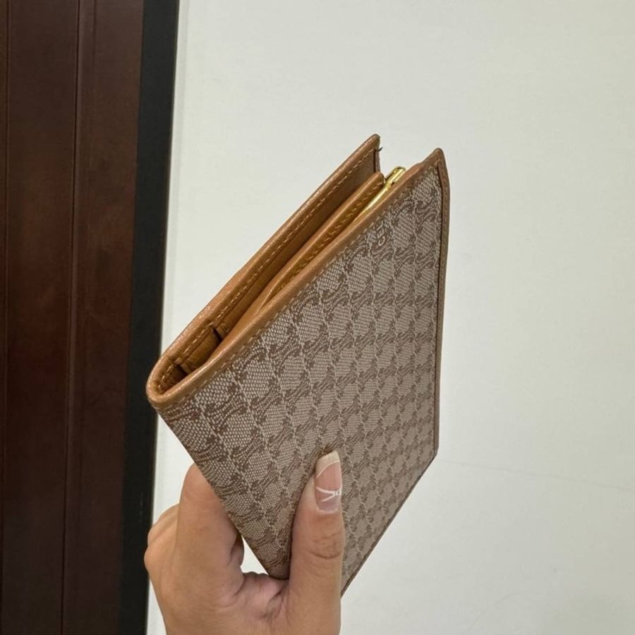 celine vintage 老花 凱旋門 woc 皮夾 皮包 長夾 錢包 零錢包 手拿包 斜背包 肩背包-8