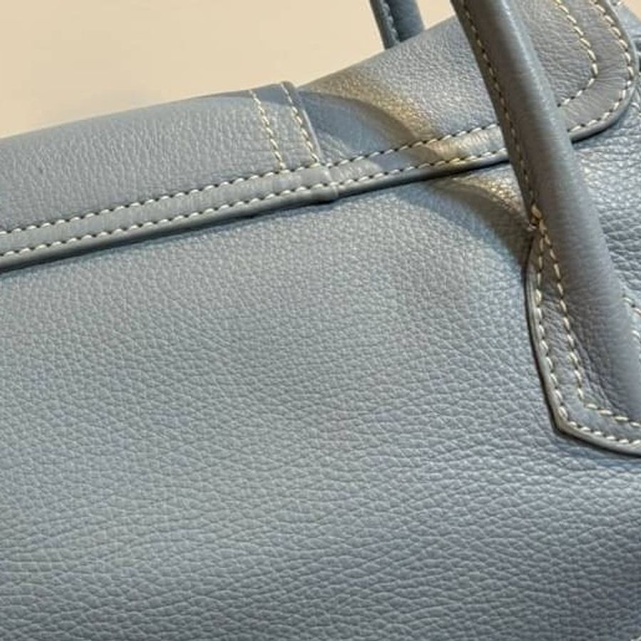 celine 嬰兒藍 餃子包 vintage 手提包 肩背包 手拿包 側背包-12