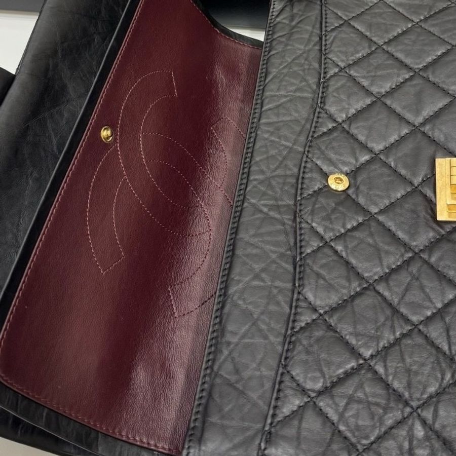 chanel 香奈兒 2.55 REISSUE 227 方釦 黑金 斜背包 肩背包 鍊條包 鍊帶包-25