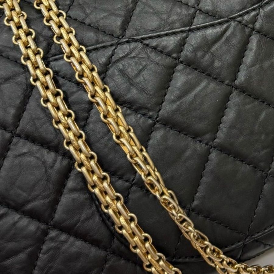 chanel 香奈兒 2.55 REISSUE 227 方釦 黑金 斜背包 肩背包 鍊條包 鍊帶包-32