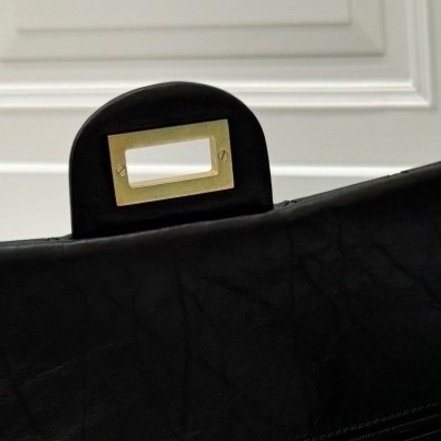 chanel 香奈兒 2.55 REISSUE 227 方釦 黑金 斜背包 肩背包 鍊條包 鍊帶包-34