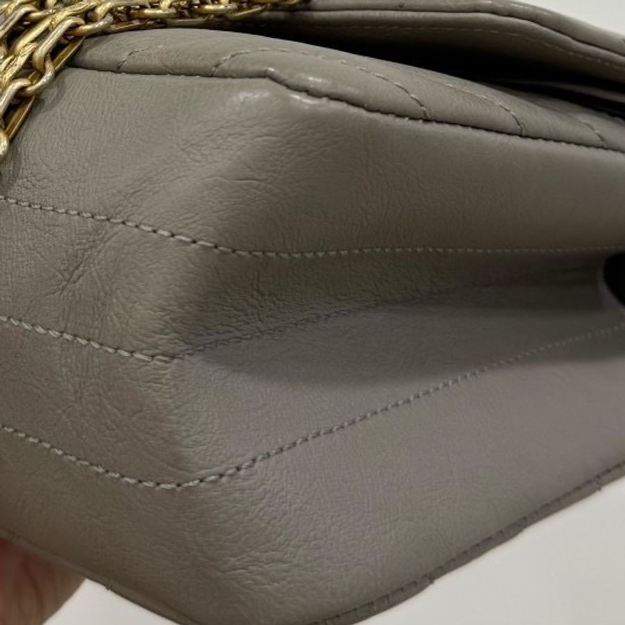 chanel 香奈兒 2.55 reissue 25 金釦 斑鳩灰 鏈條包 鍊帶包 肩背包 斜背包-26