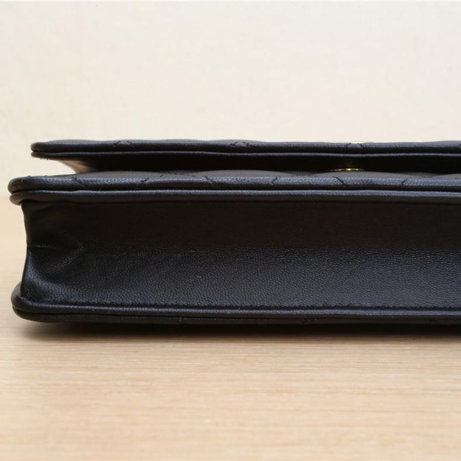 CHANEL(香奈兒) 23C CF WOC 19cm 撲克徽章 黑色 晶片開 金扣-3