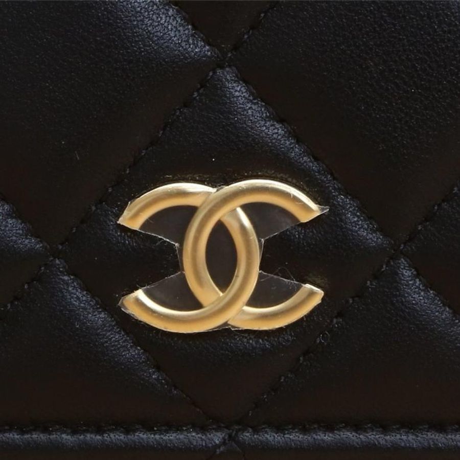 CHANEL(香奈兒) 23C CF WOC 19cm 撲克徽章 黑色 晶片開 金扣-5