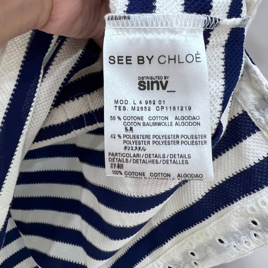 chloe 橫條 條紋 海軍風 背心 小可愛 上衣-7