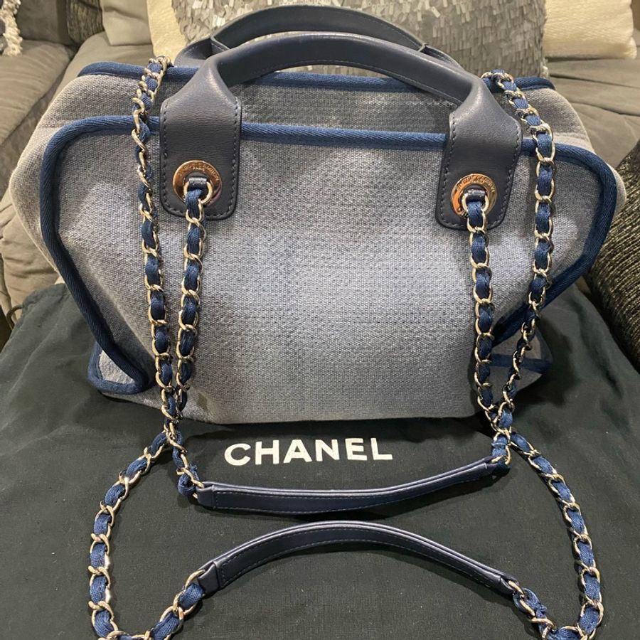 Chanel 丹寧保齡球包-1