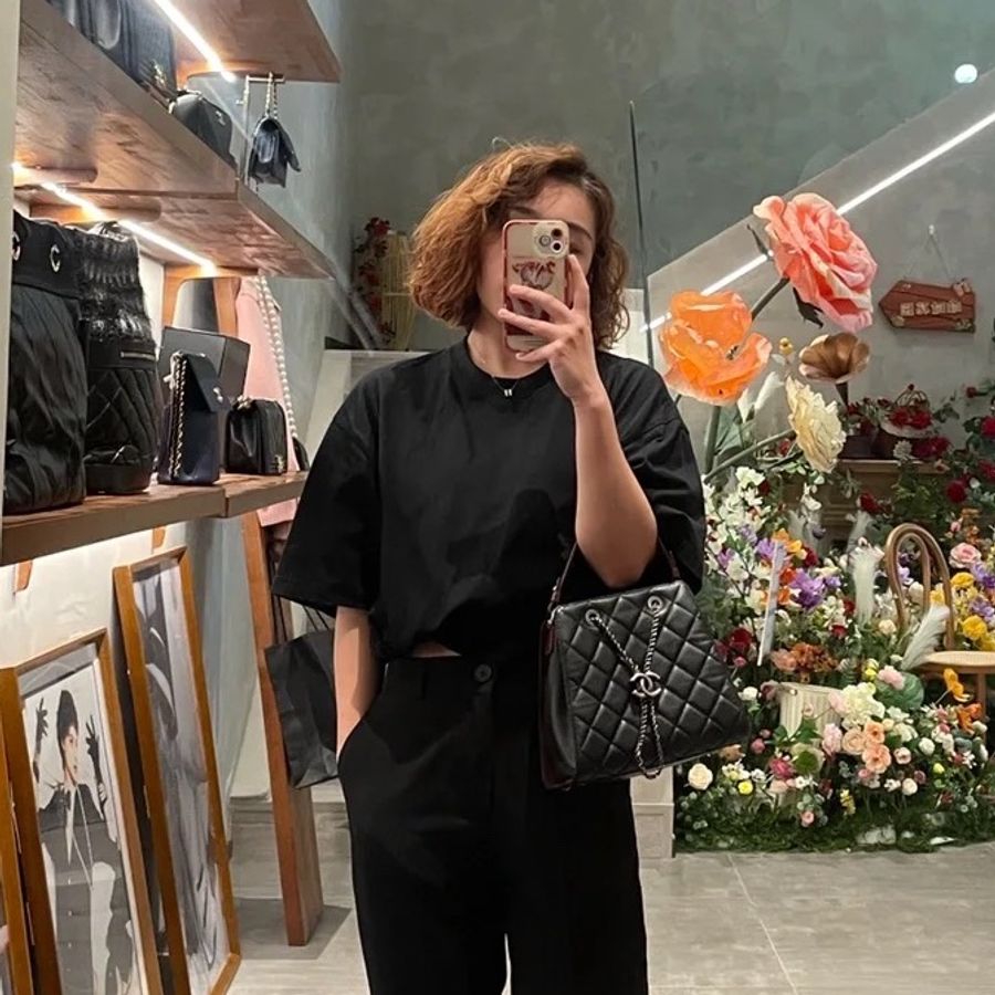 Chanel黑銀荔枝牛皮水桶包🐮22開❤️稀有經典酒紅內裏🉑斜背🉑肩背🉑手提-3