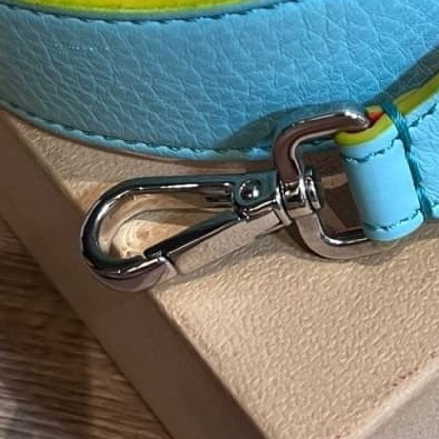 真品Fendi 橙 藍 肩背帶 長背帶 背袋 肩背帶 斜背帶 側背帶-6